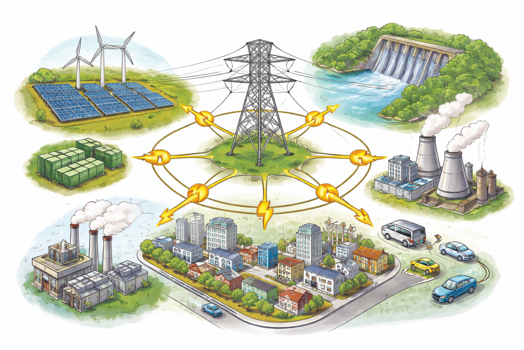 Ilustración de la red energética
