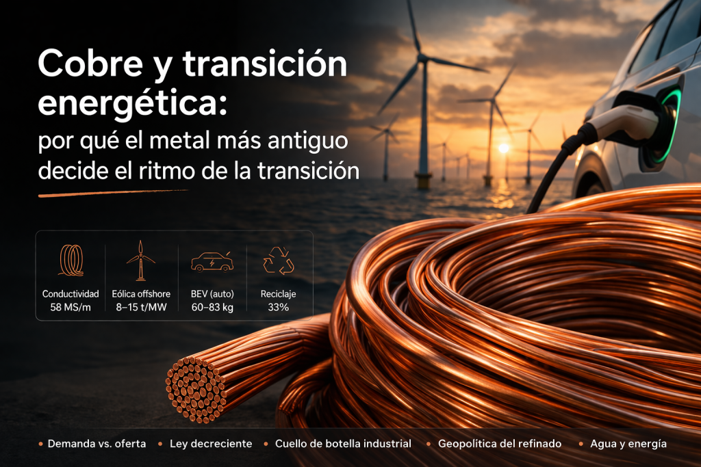 El cobre y el límite físico de la transición energética